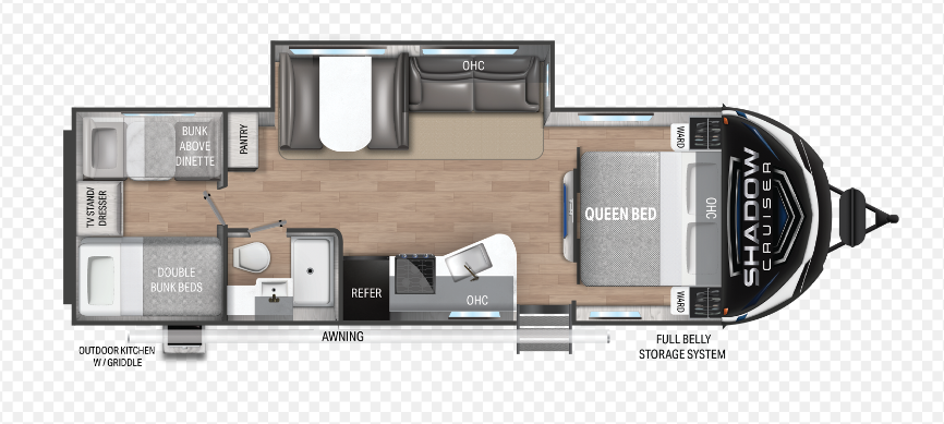 2021 CRUISER RV SHADOW CRUISER 280QBS, , floor-plans-day image number 0
